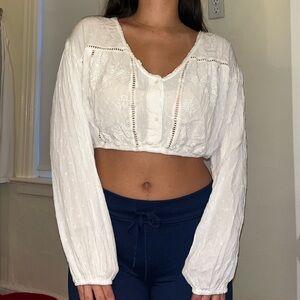 Pull&Bear White Crop Top